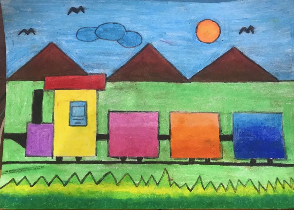 Drawing Scenery using geometrical shapes for classes III - V